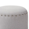 Baxton Studio Rosine Modern Light Grey Upholstered Nail Trim Ottoman 143-8143